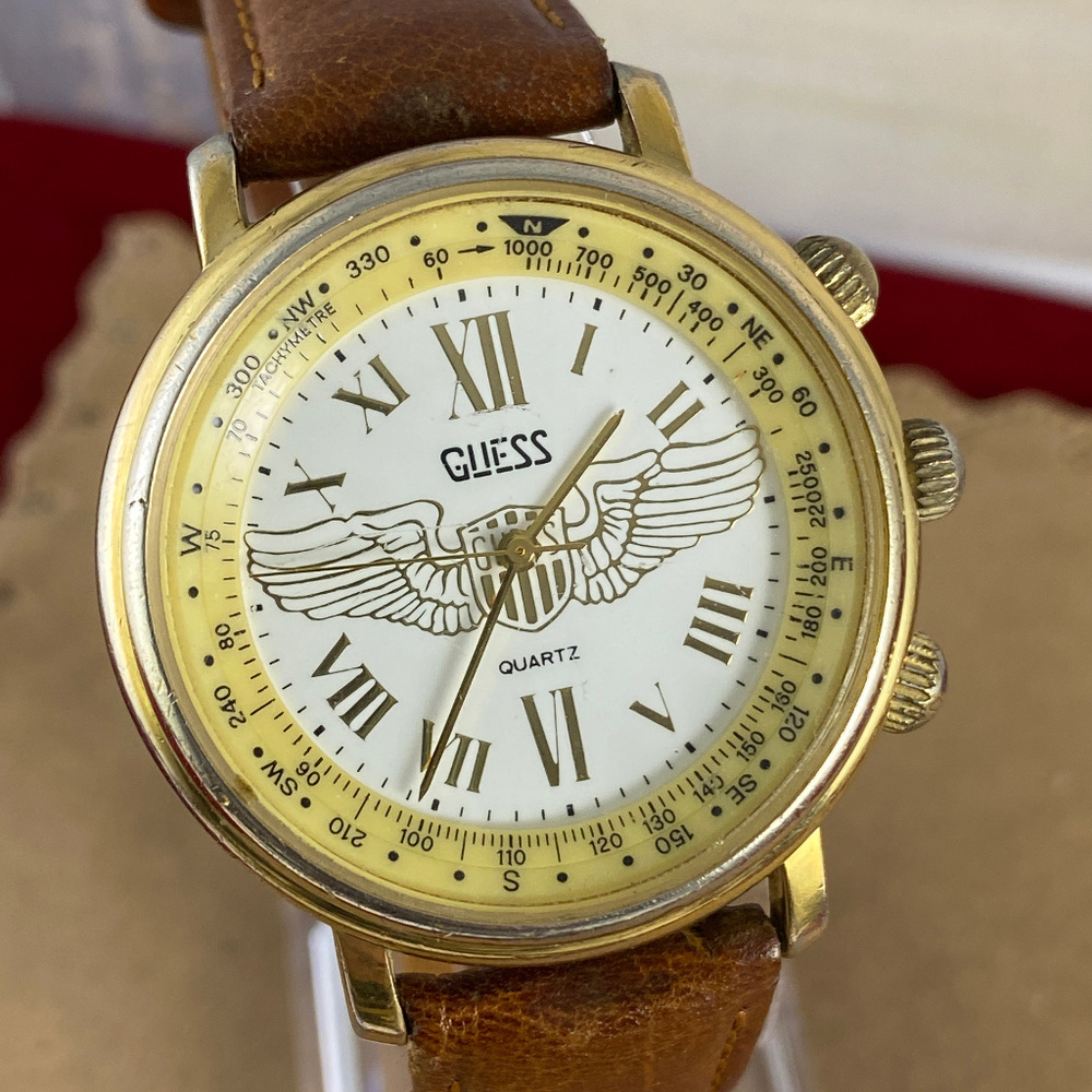 Vintage 1990's Guess Gold Wing Watch